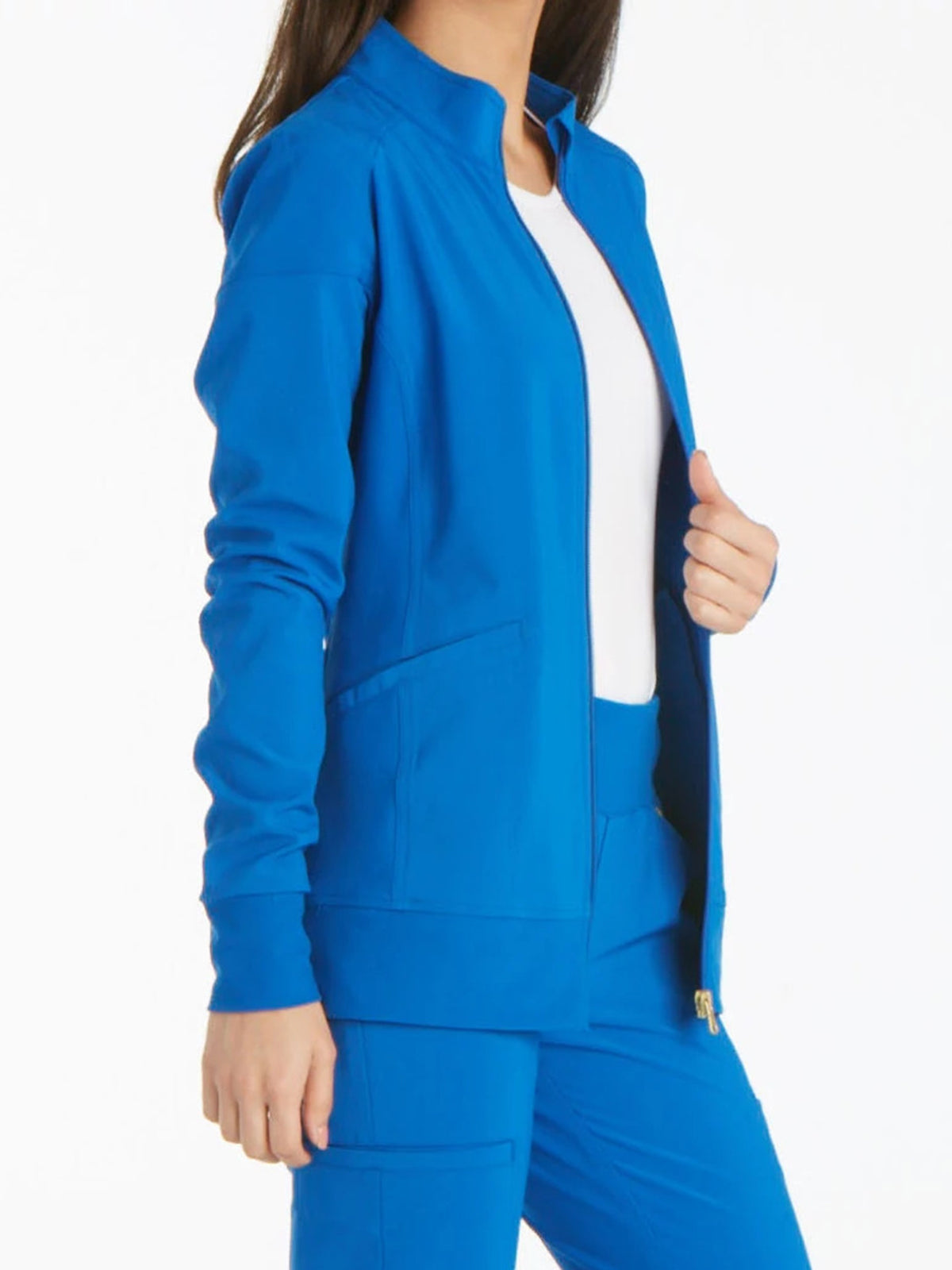 Women's 2 Pocket Zip Front Jacket - CK303 - Royal
