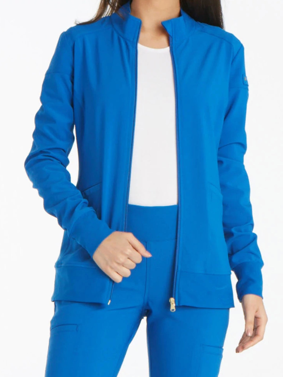 Women's 2 Pocket Zip Front Jacket - CK303 - Royal
