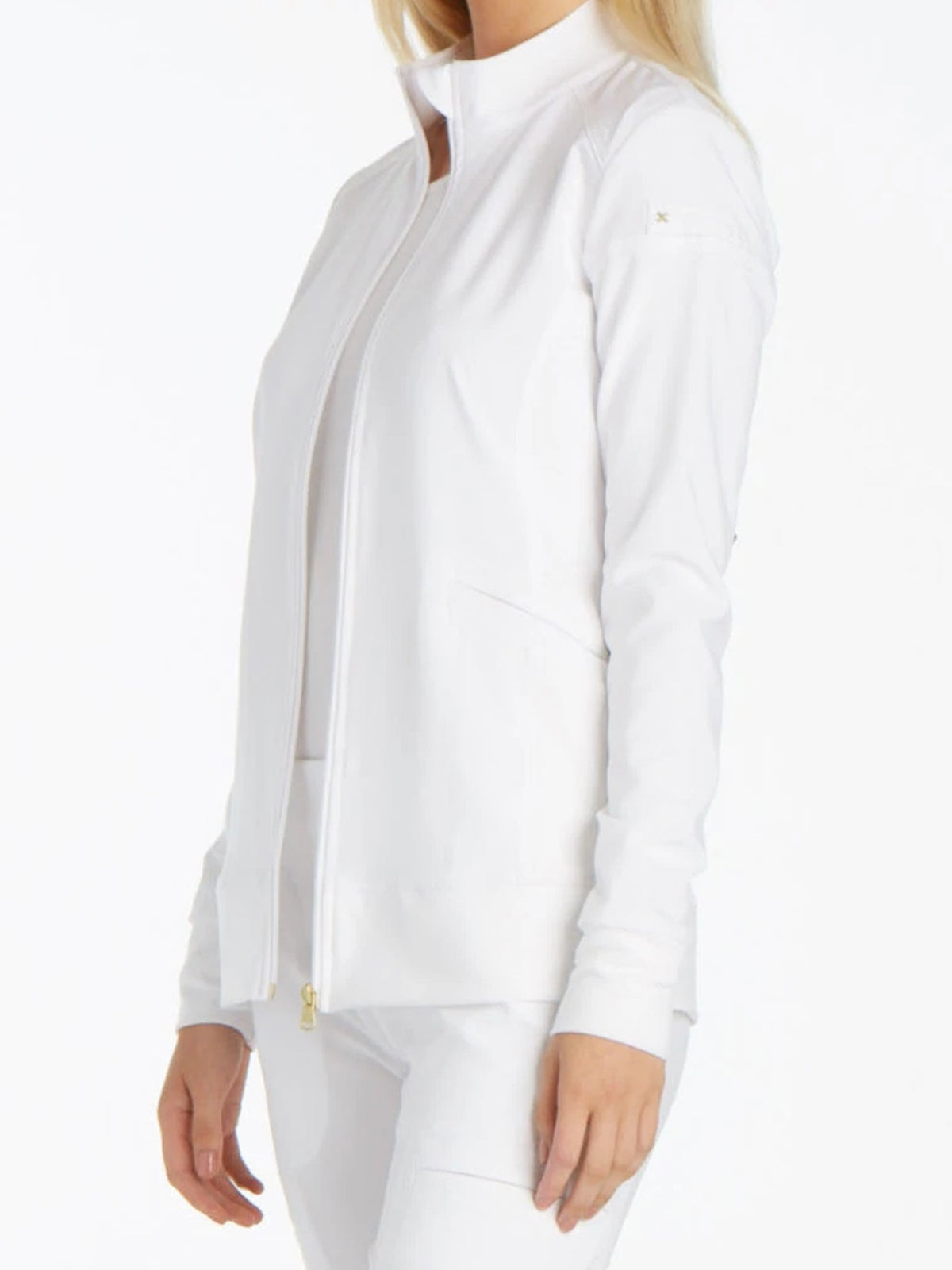 Women's 2 Pocket Zip Front Jacket - CK303 - White