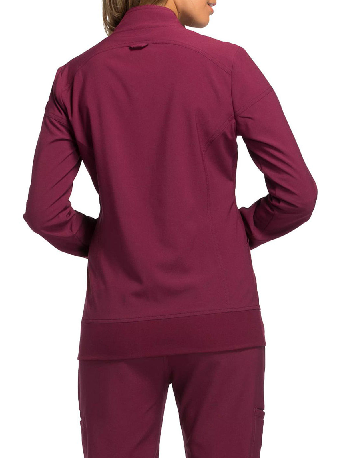 Women's 2 Pocket Zip Front Jacket - CK303 - Wine