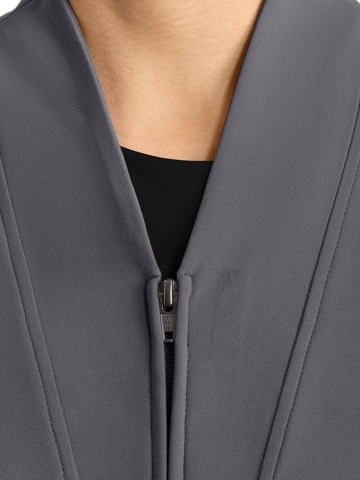 Women's 2-Pocket Warm-Up Jacket - CK353 - Pewter