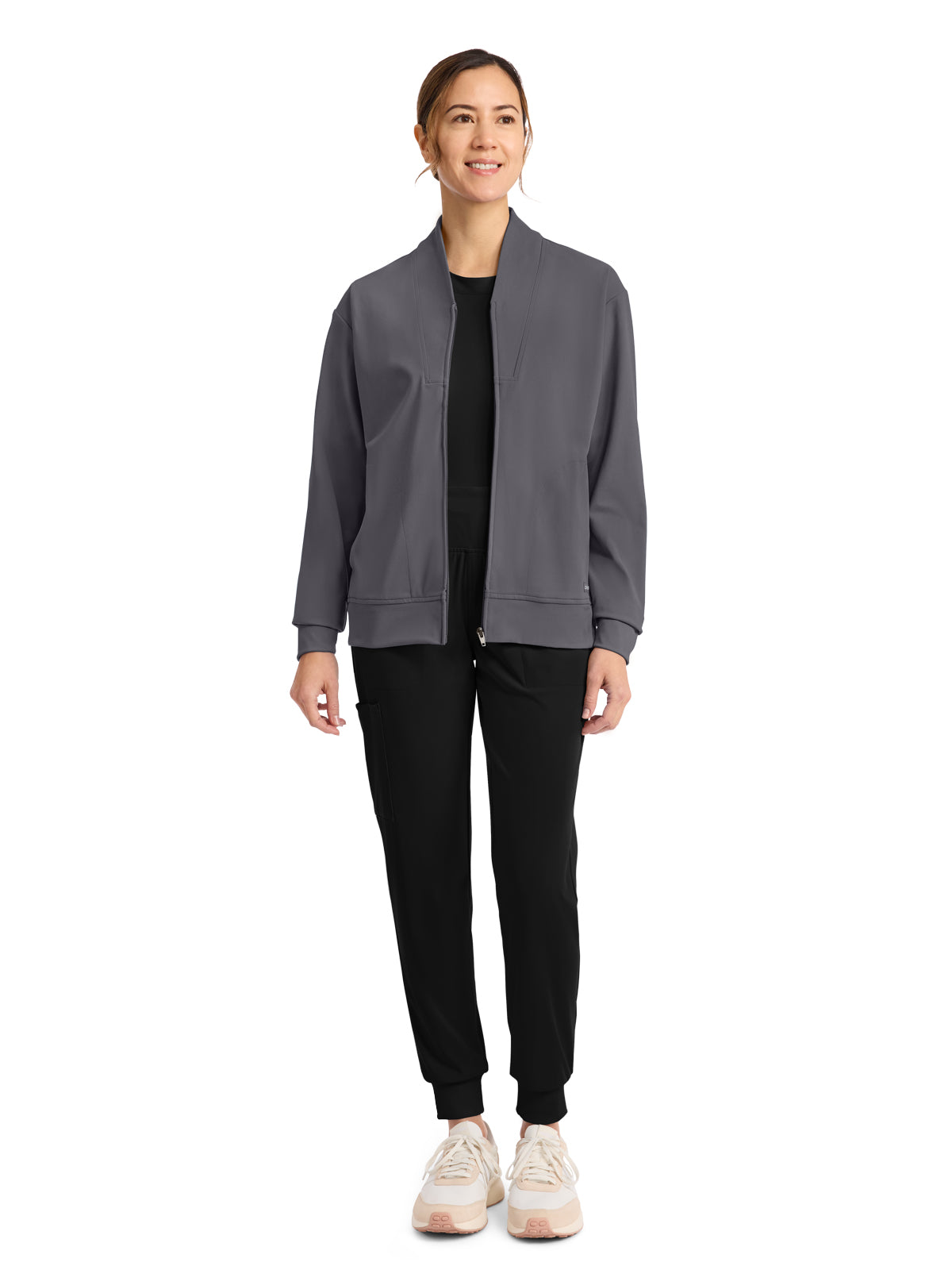 Women's 2-Pocket Warm-Up Jacket - CK353 - Pewter