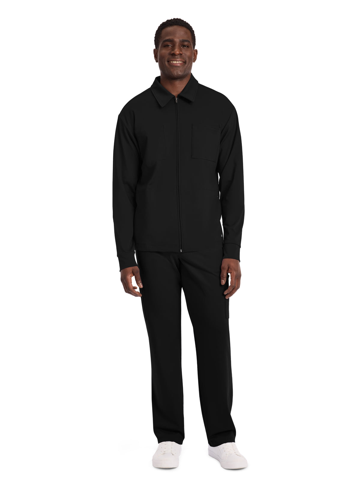 Men's 3-Pocket Warm-Up Jacket - CK354 - Black