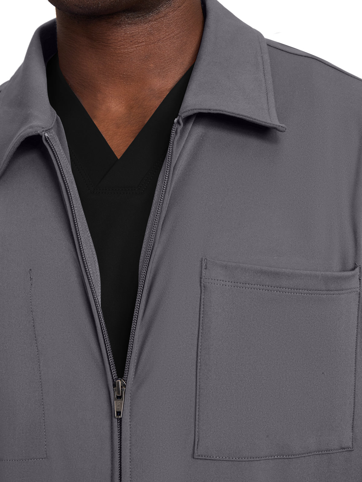 Men's 3-Pocket Warm-Up Jacket - CK354 - Pewter
