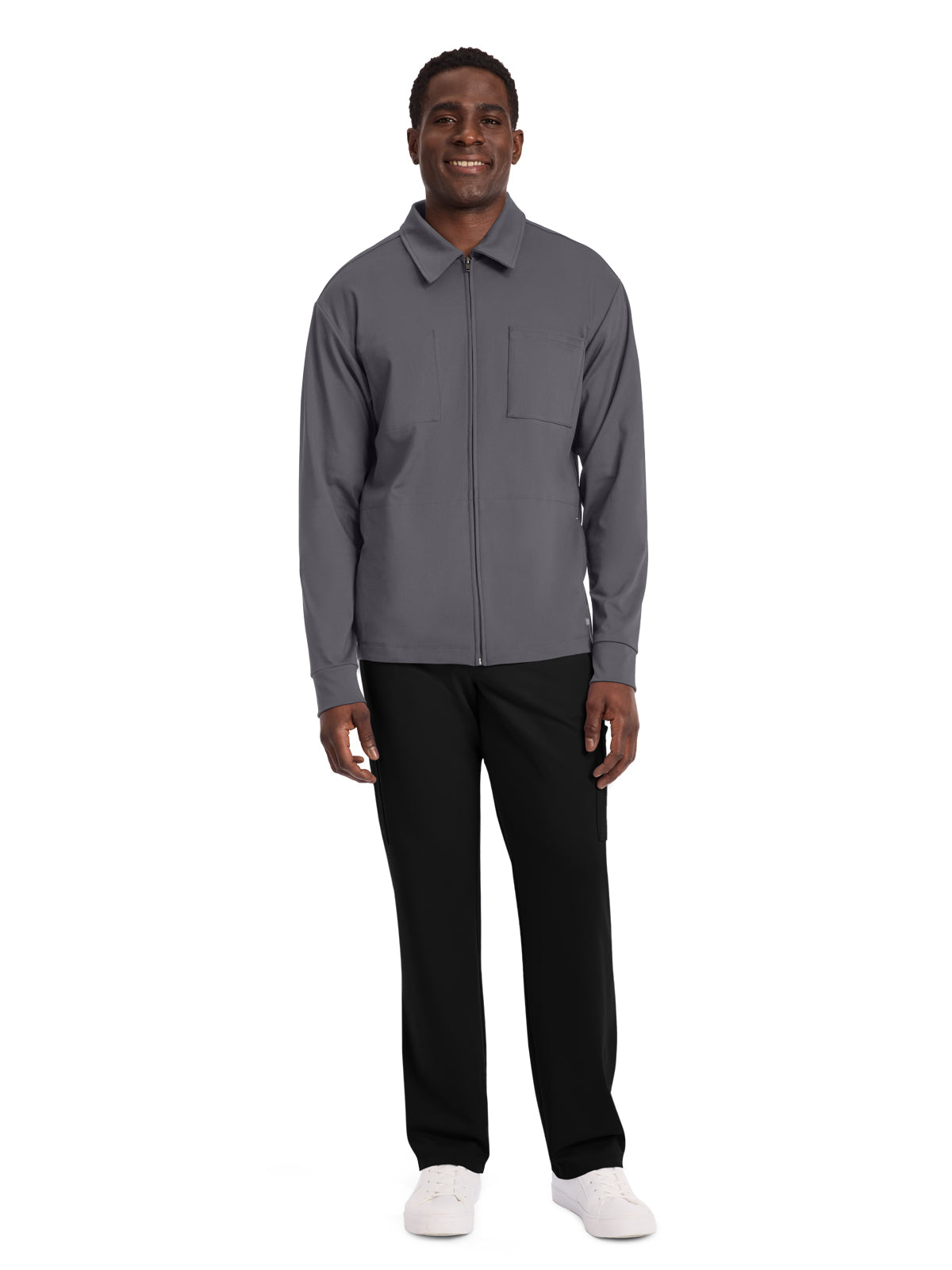 Men's 3-Pocket Warm-Up Jacket - CK354 - Pewter