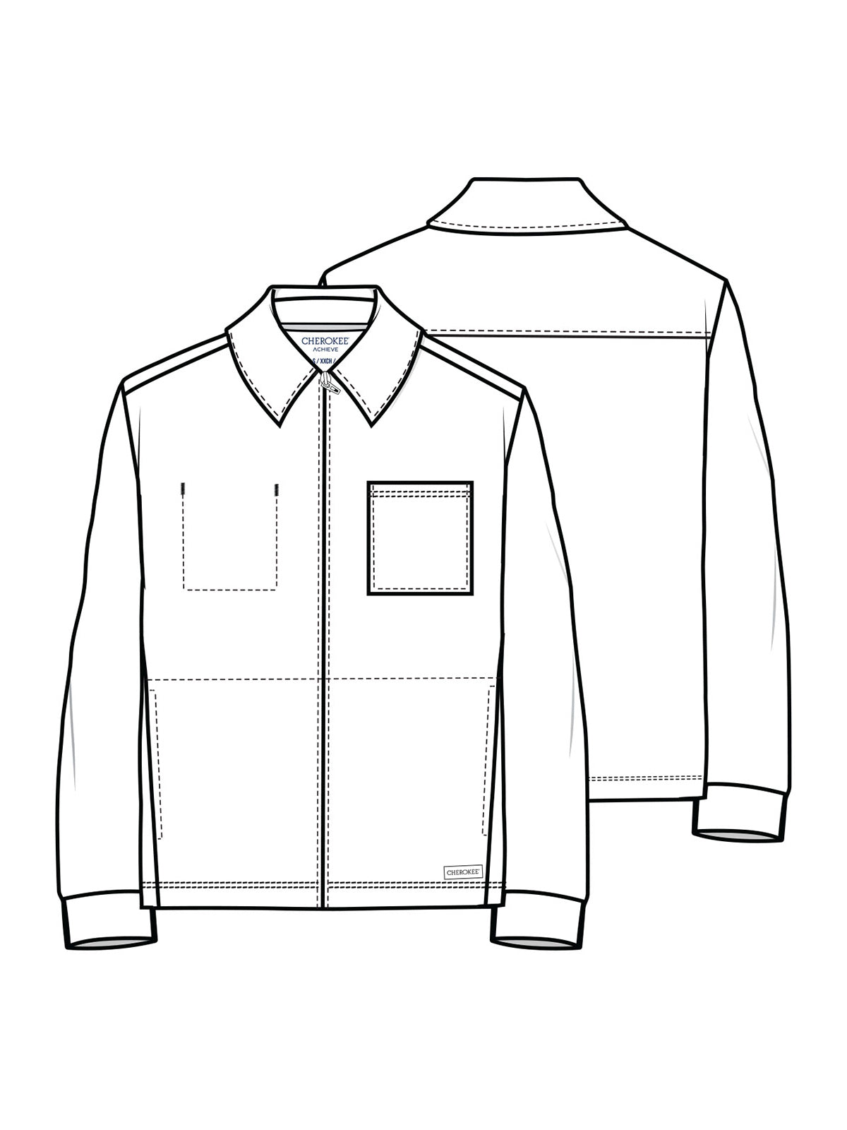 Men's 3-Pocket Warm-Up Jacket - CK354 - Black