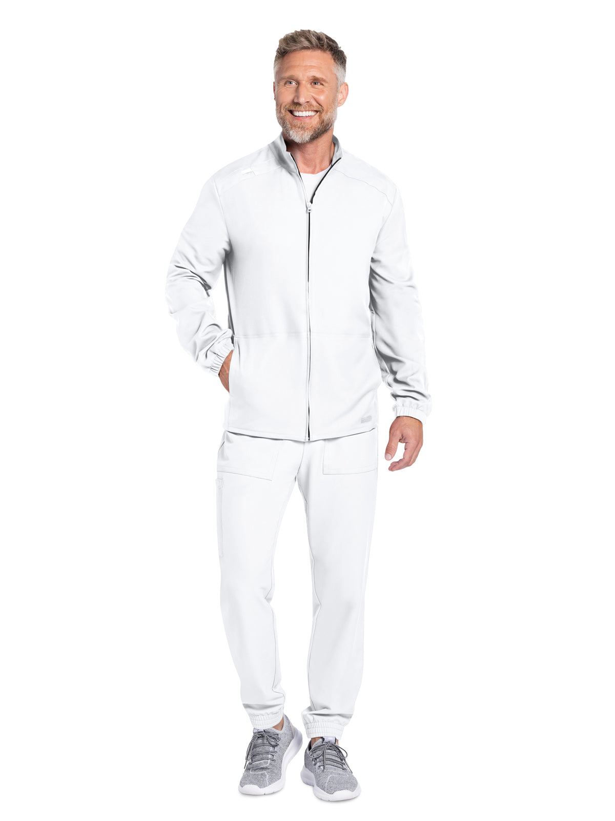 Men's 2-Pocket Zip Front Jacket - CK359A - White