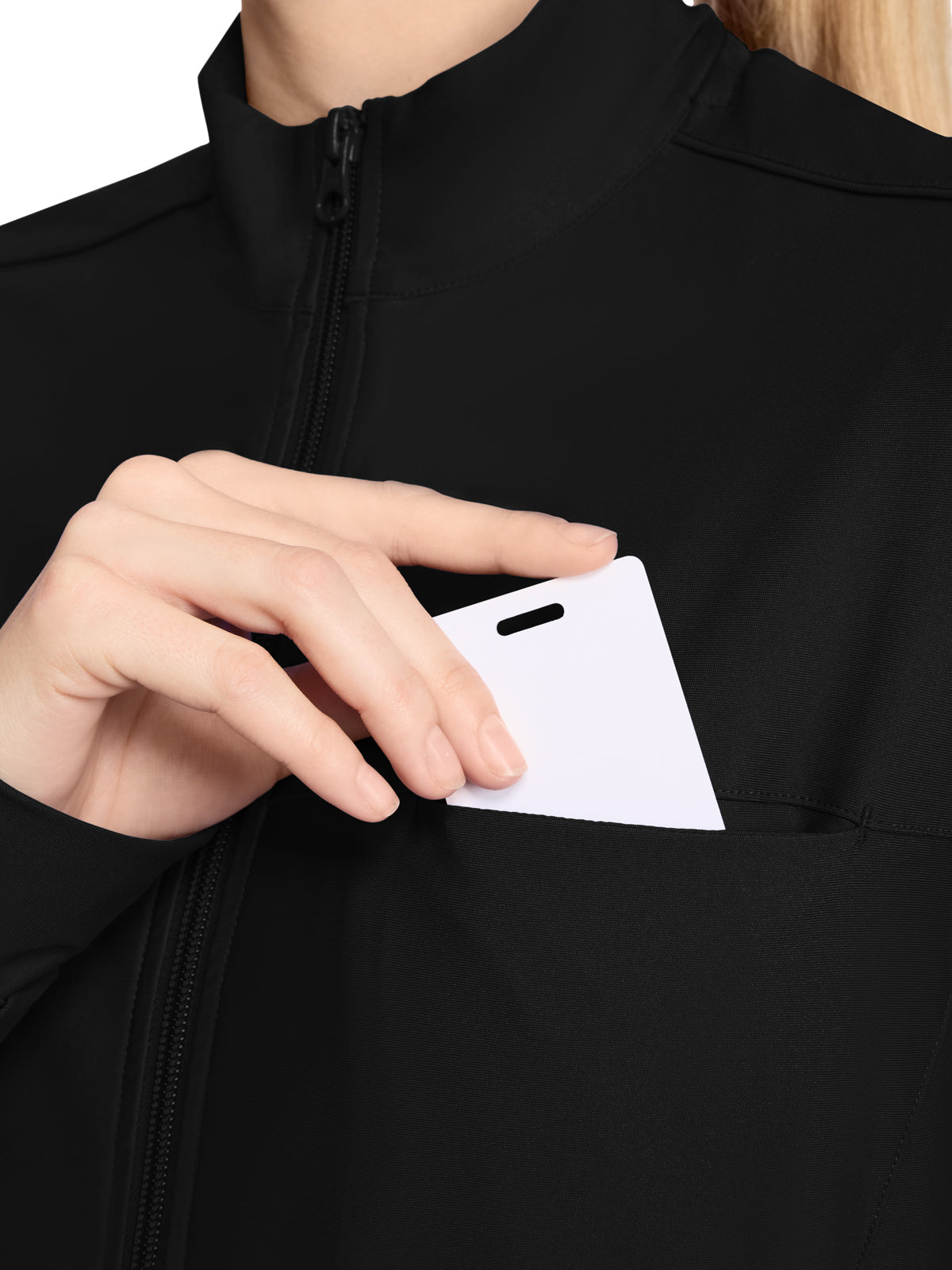 Women's 3-Pocket Warm-up Jacket - CK381 - Black