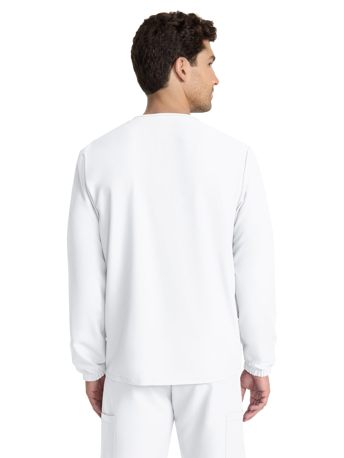 Unisex 2-Pocket Snap Front Jacket - CK393A - White