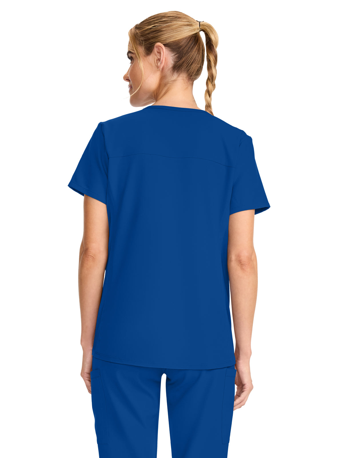 Women's 2-Pocket Maternity V-Neck Top - CK701A - Galaxy Blue