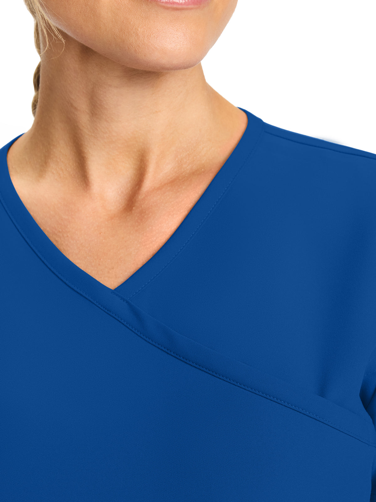Women's 2-Pocket Maternity V-Neck Top - CK701A - Galaxy Blue