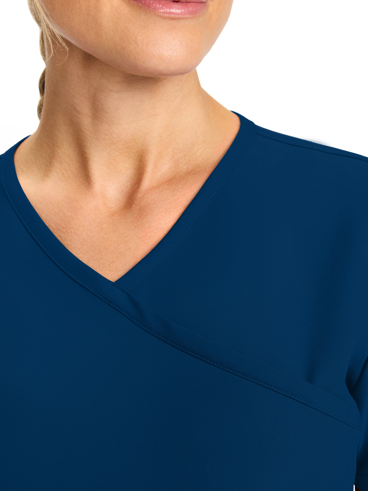 Women's 2-Pocket Maternity V-Neck Top - CK701A - Navy
