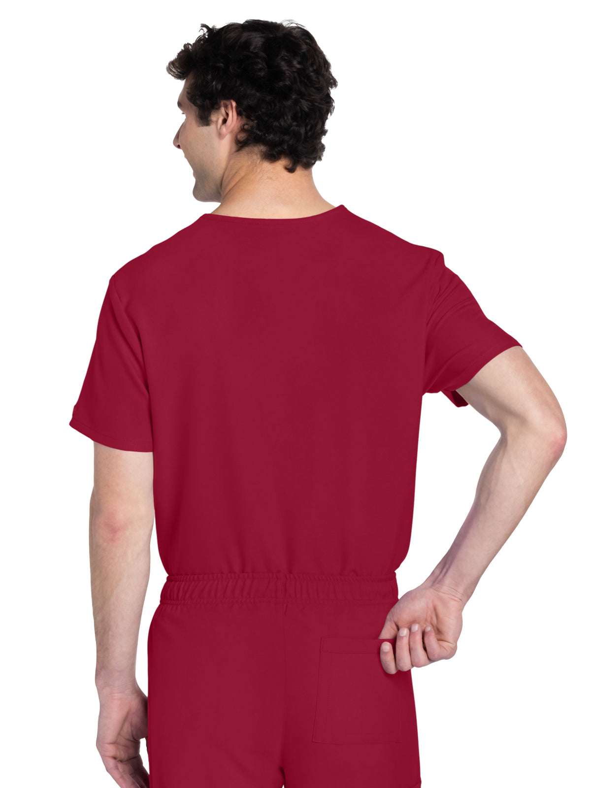 Unisex 1-Pocket V-Neck Top - CK778A - Red