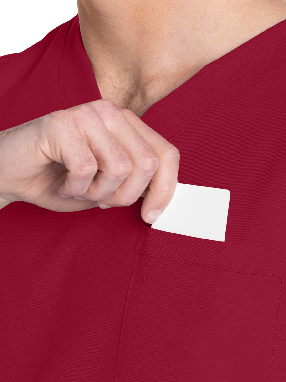 Unisex 1-Pocket V-Neck Top - CK778A - Red