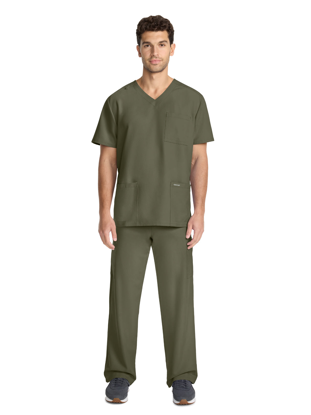 Men's 3-Pocket Tuck-In V-Neck Top - CK783A - Olive