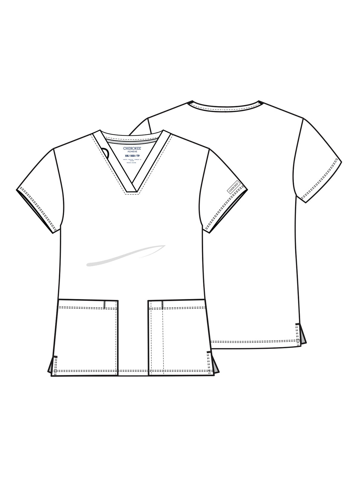 Women's 2-Pocket V-Neck Top - CK832 - Wild Mulberry