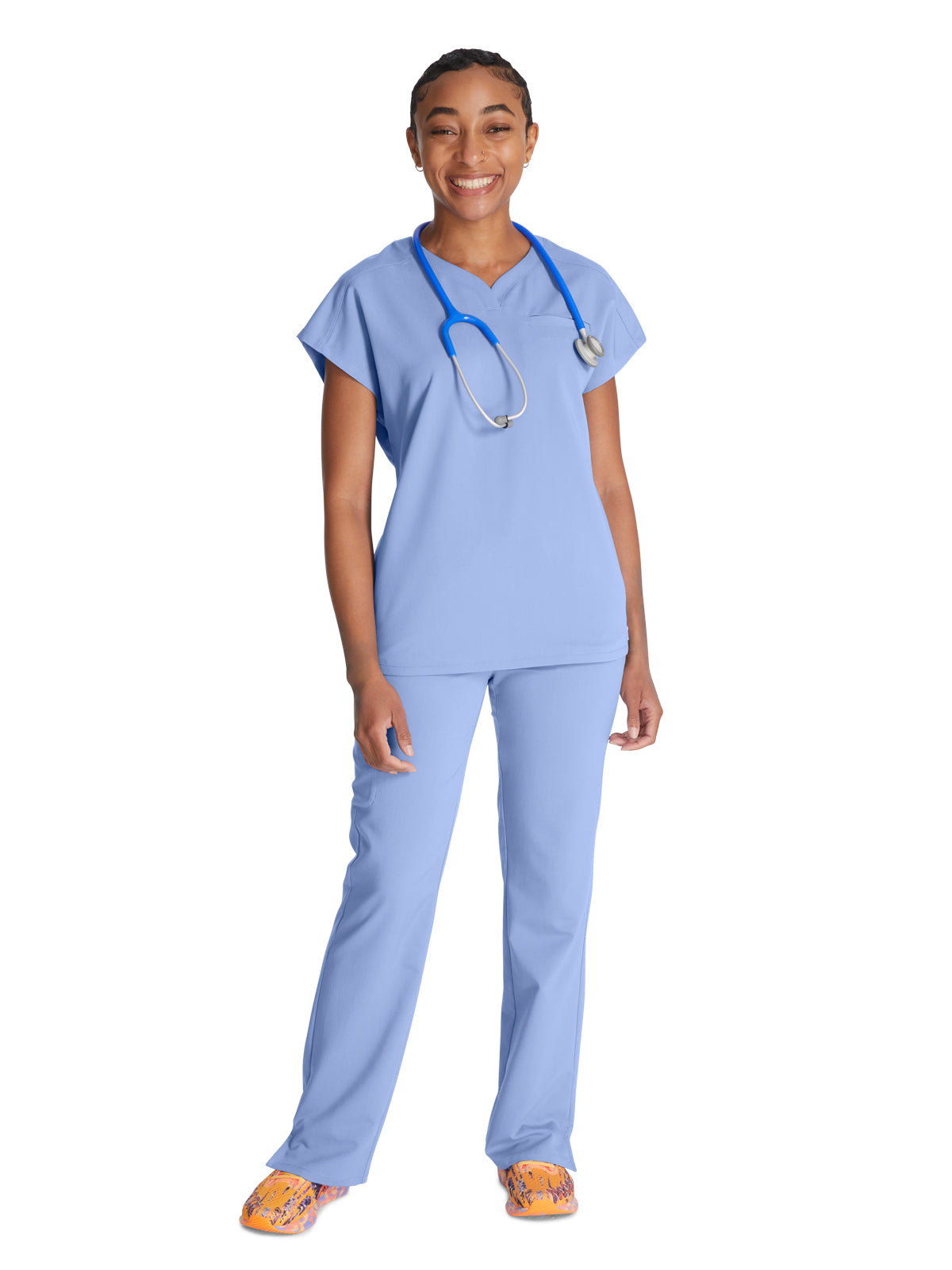 Women's V-Neck Top - CK836A - Blissful Sky