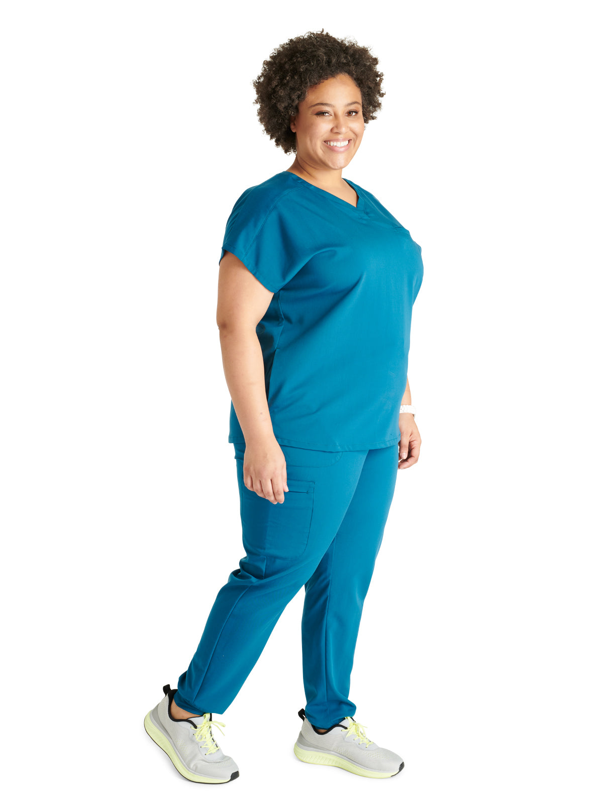 Women's V-Neck Top - CK836A - Caribbean Blue