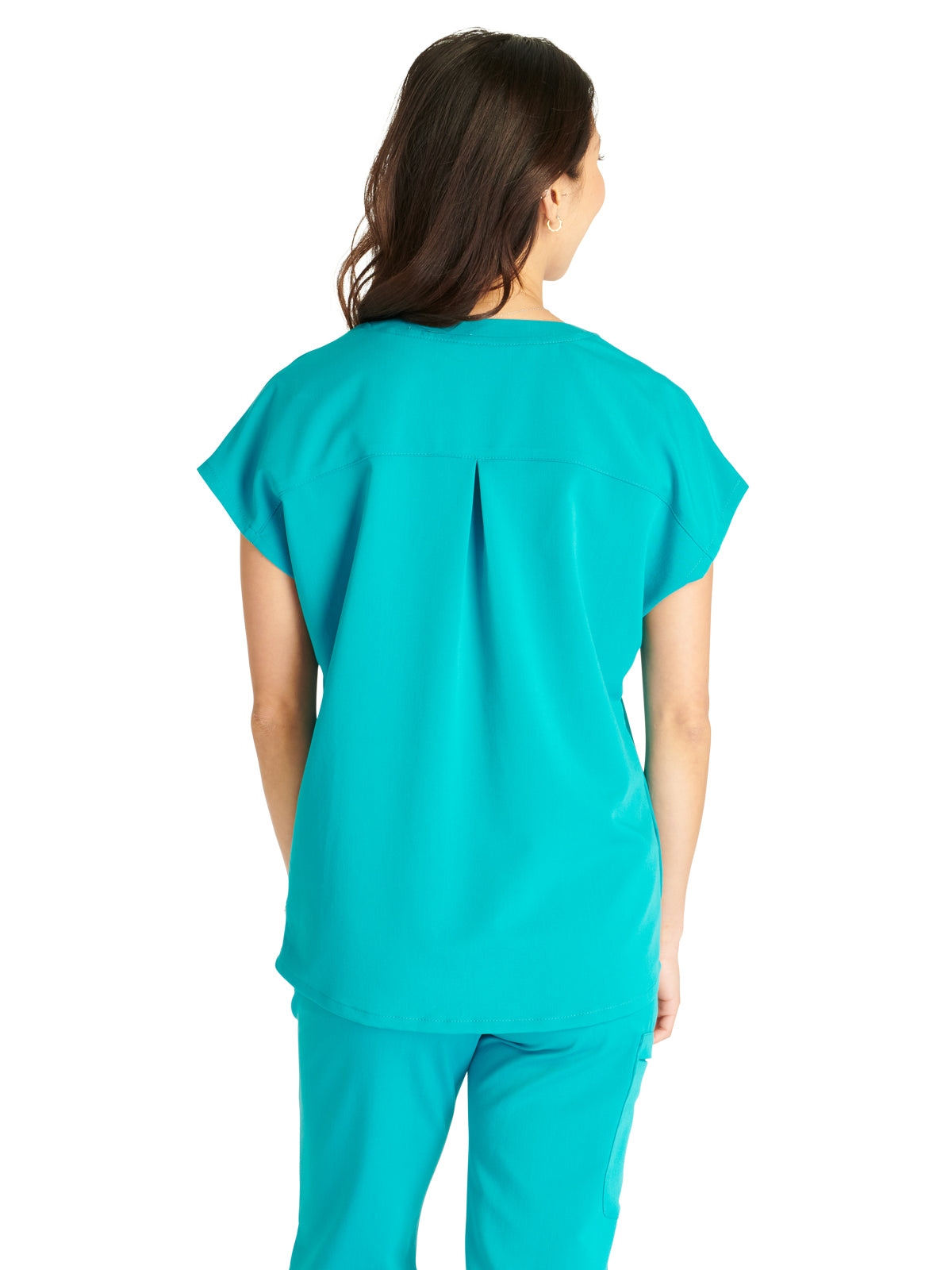 Women's V-Neck Top - CK836A - Teal Blue