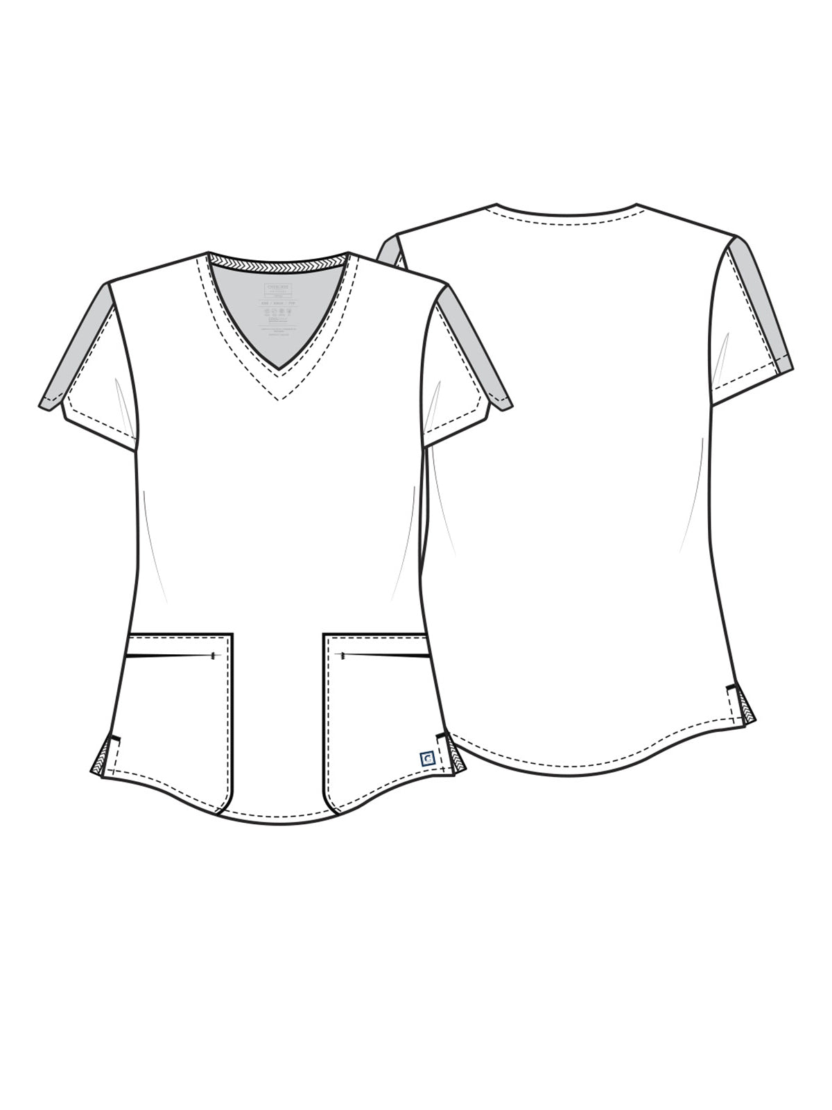 Women's V-Neck Top - CK837A - Black