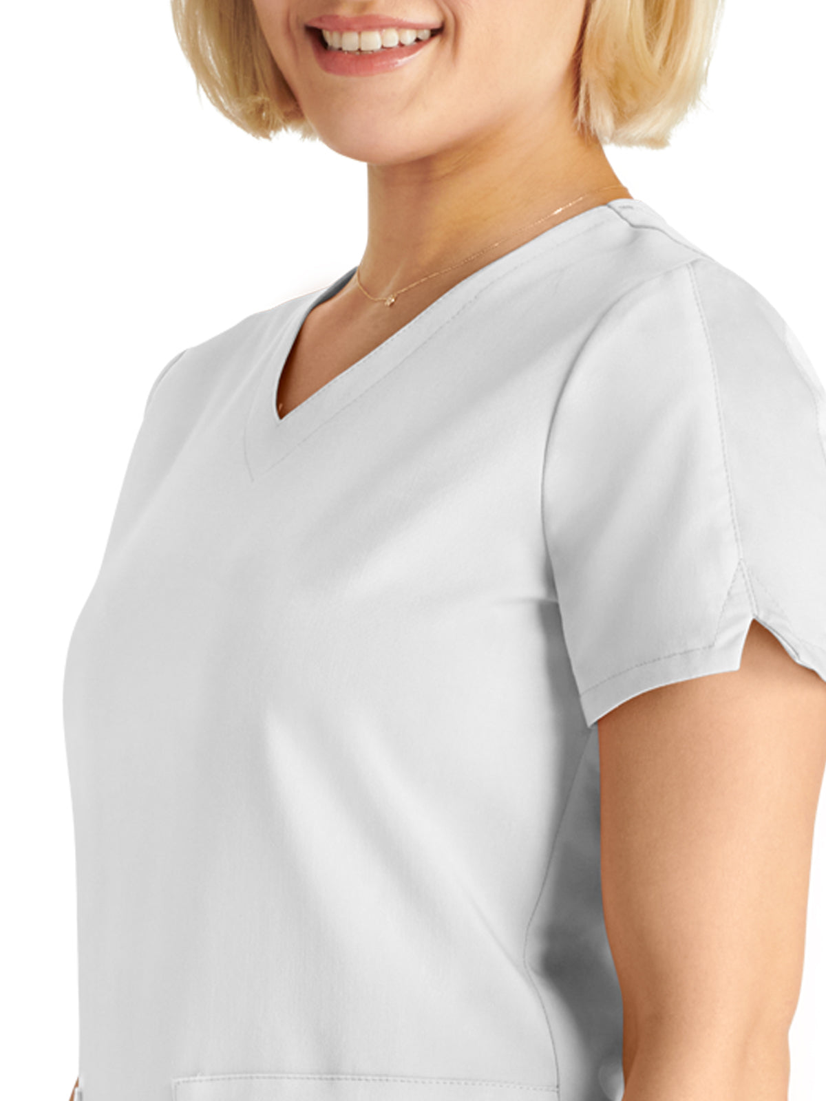 Women's V-Neck Top - CK837A - White
