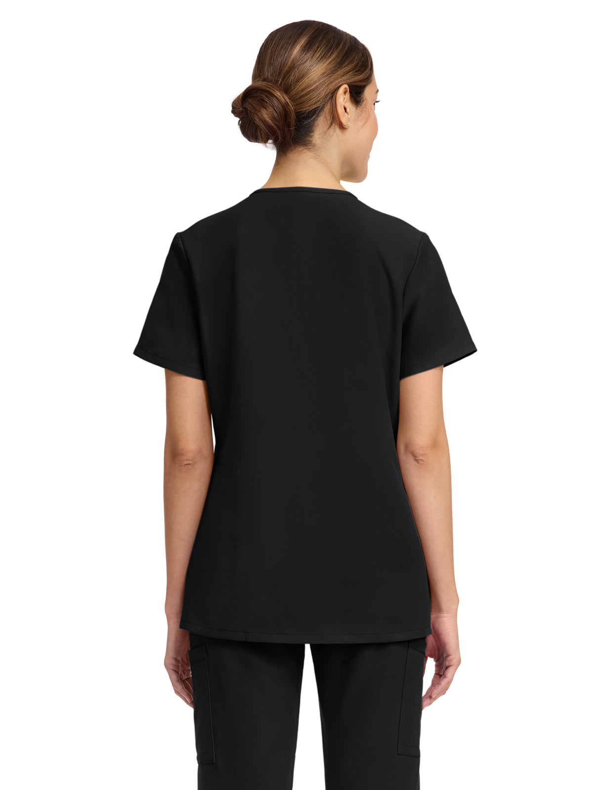 Women's 2-Pocket Snap-Front Top - CK844A - Black