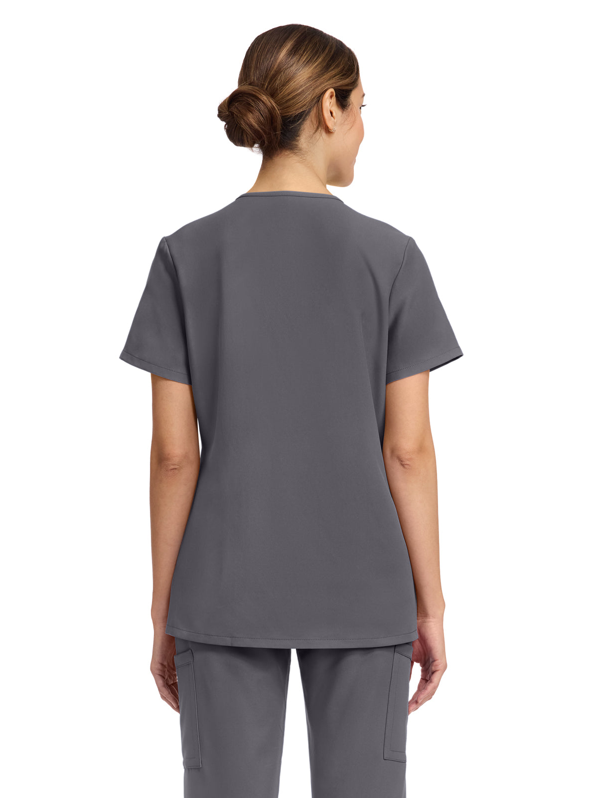 Women's 2-Pocket Snap-Front Top - CK844A - Pewter