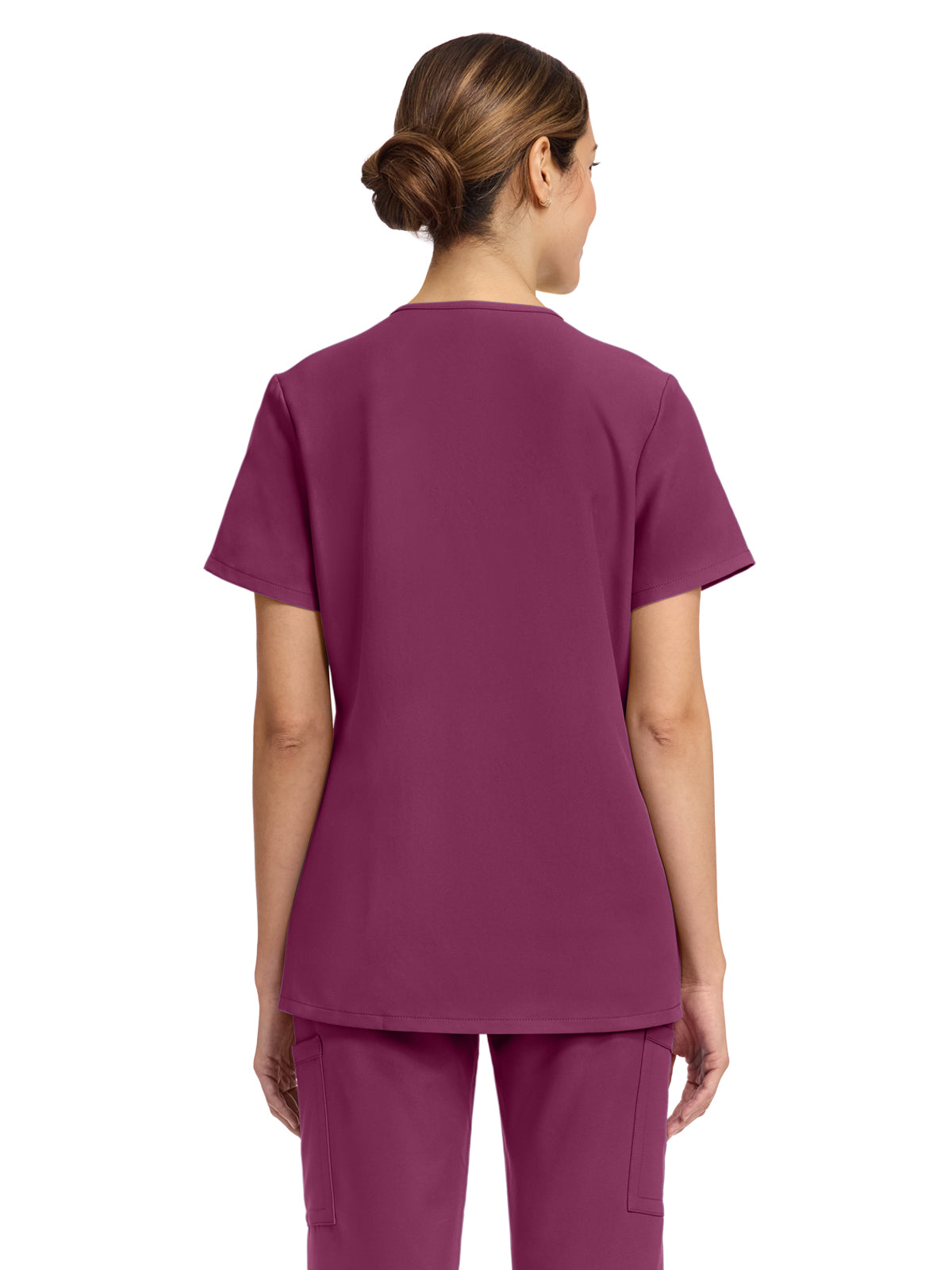 Women's 2-Pocket Snap-Front Top - CK844A - Wine