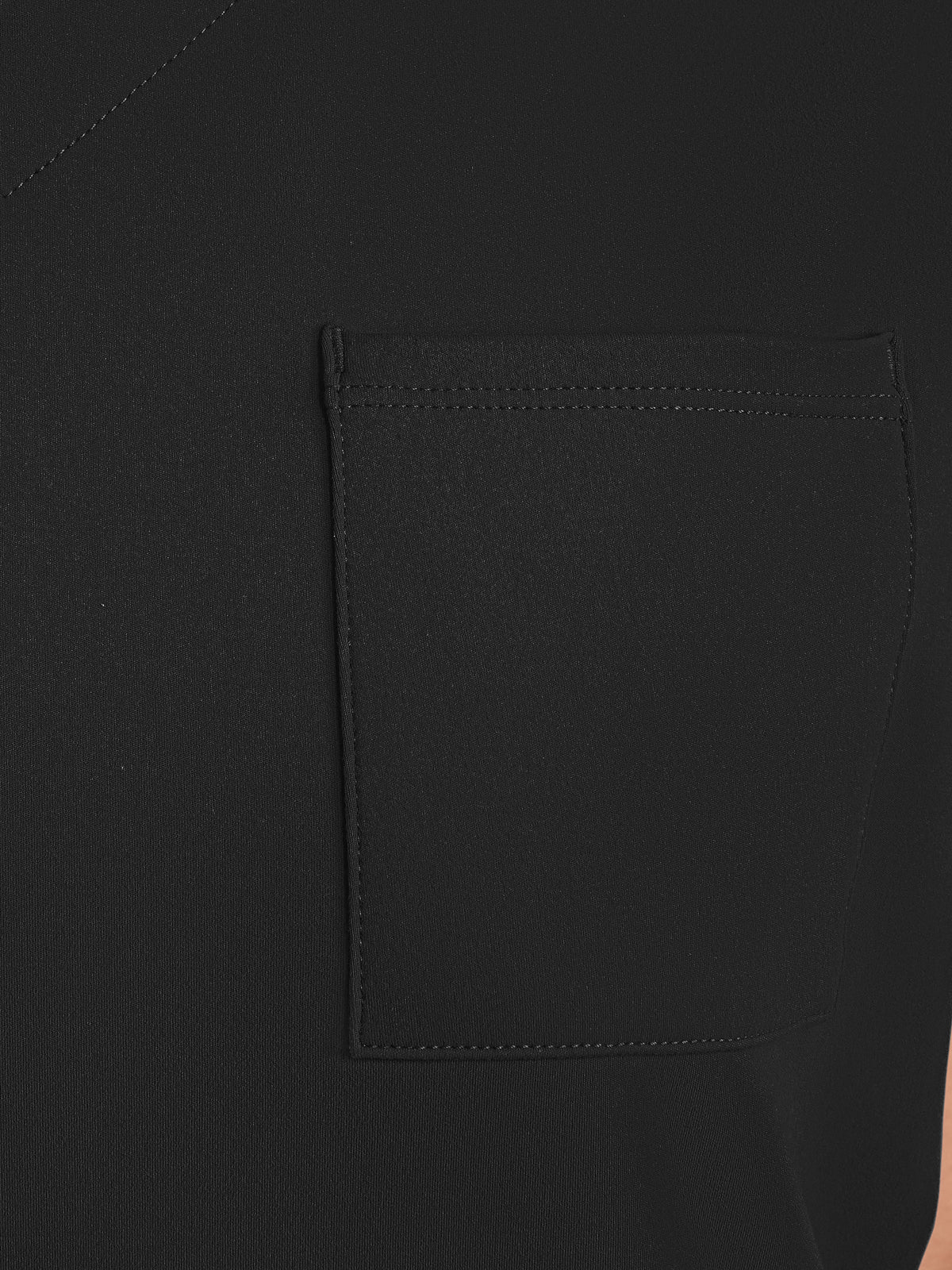 Women's 3-Pocket V-Neck Tunic Top - CK863 - Black