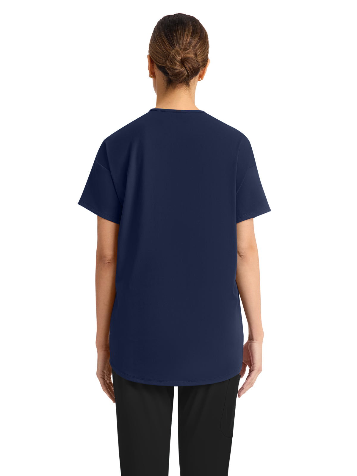 Women's 3-Pocket V-Neck Tunic Top - CK863 - Navy