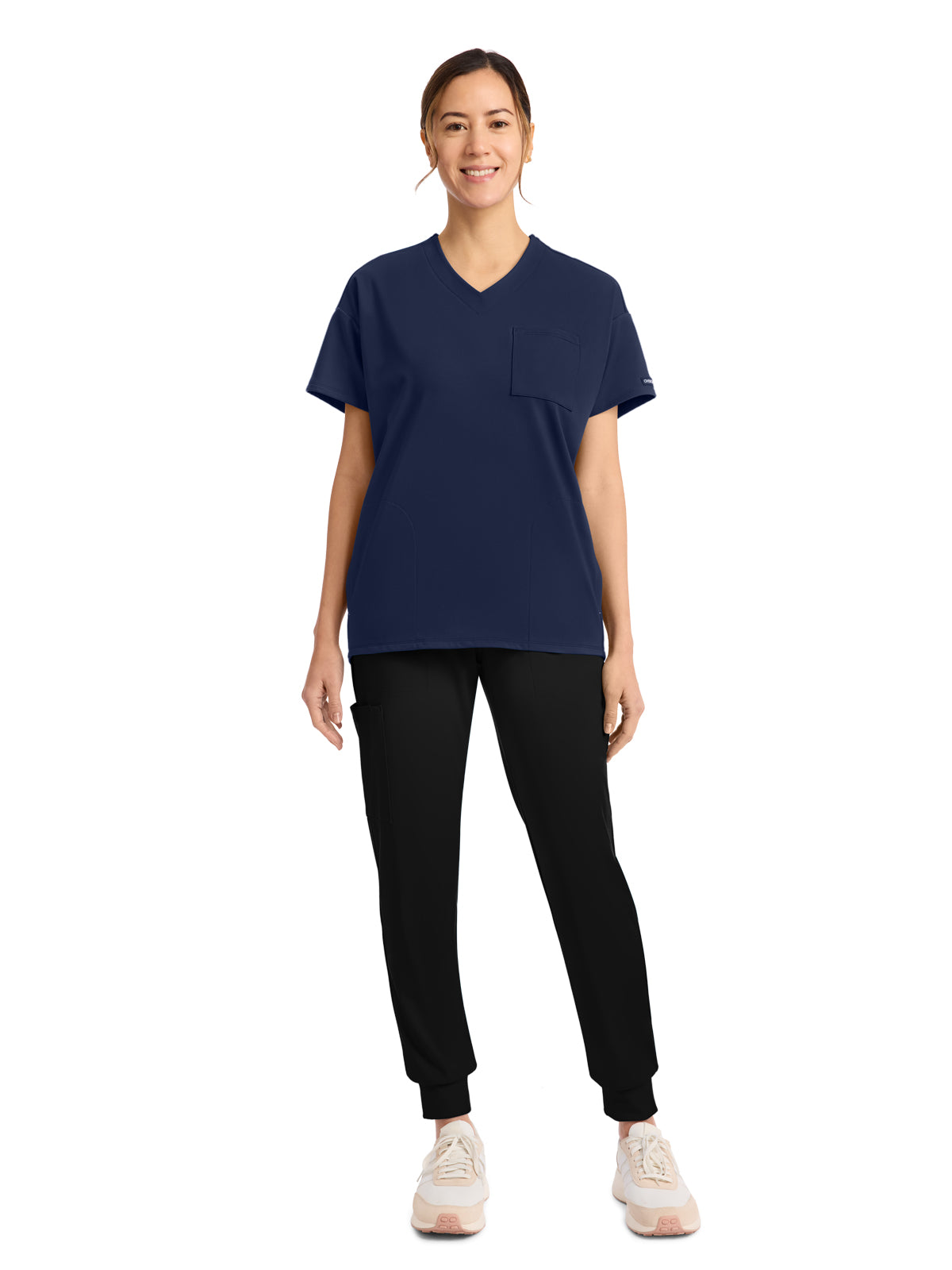 Women's 3-Pocket V-Neck Tunic Top - CK863 - Navy
