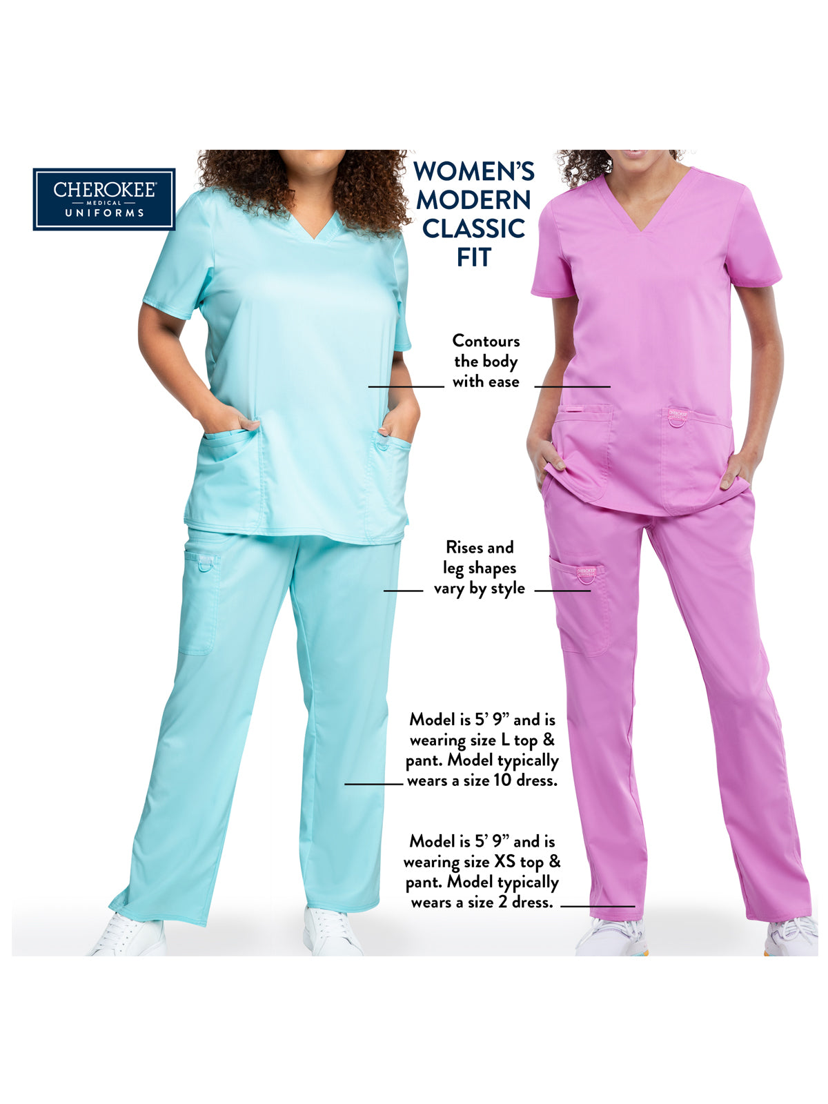 Women's 2-Pocket V-Neck Top - CK953A - Red