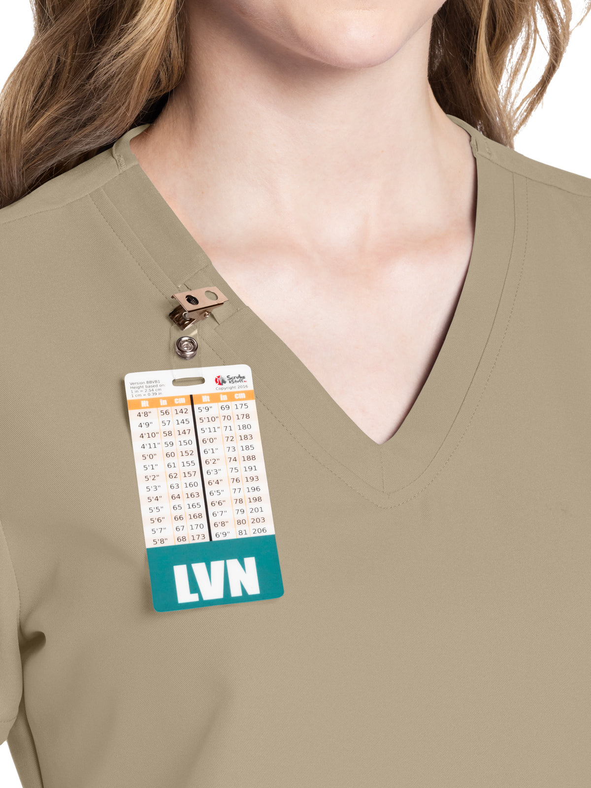 Women's 2-Pocket V-Neck Top - CK953A - Khaki