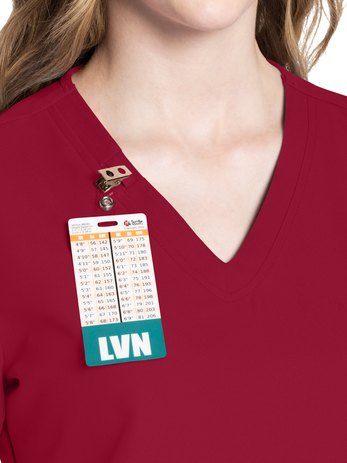 Women's 2-Pocket V-Neck Top - CK953A - Red