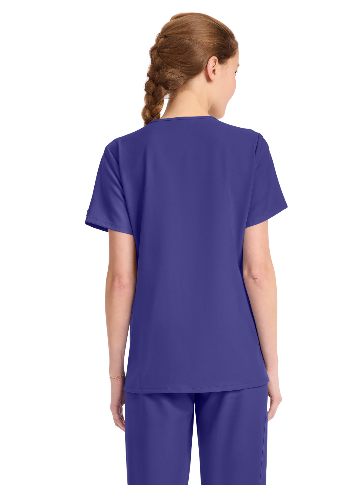 Women's 1-Pocket Tuck-In V-Neck Top - CK954A - Grape