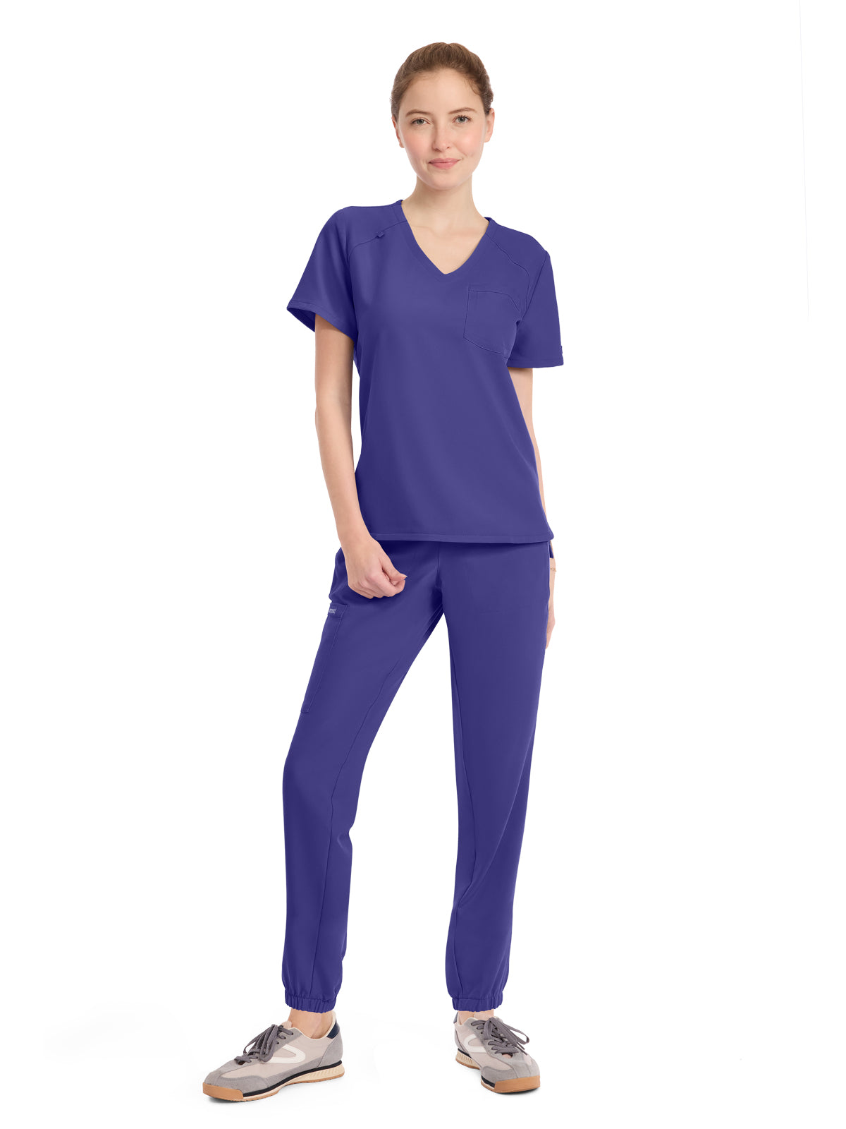 Women's 1-Pocket Tuck-In V-Neck Top - CK954A - Grape