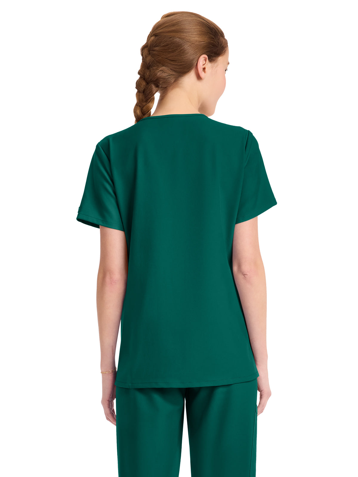 Women's 1-Pocket Tuck-In V-Neck Top - CK954A - Hunter Green