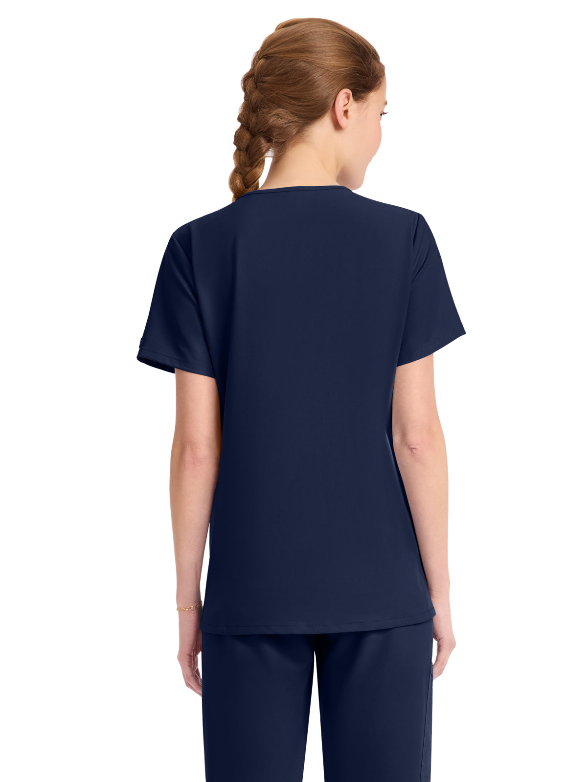 Women's 1-Pocket Tuck-In V-Neck Top - CK954A - Navy