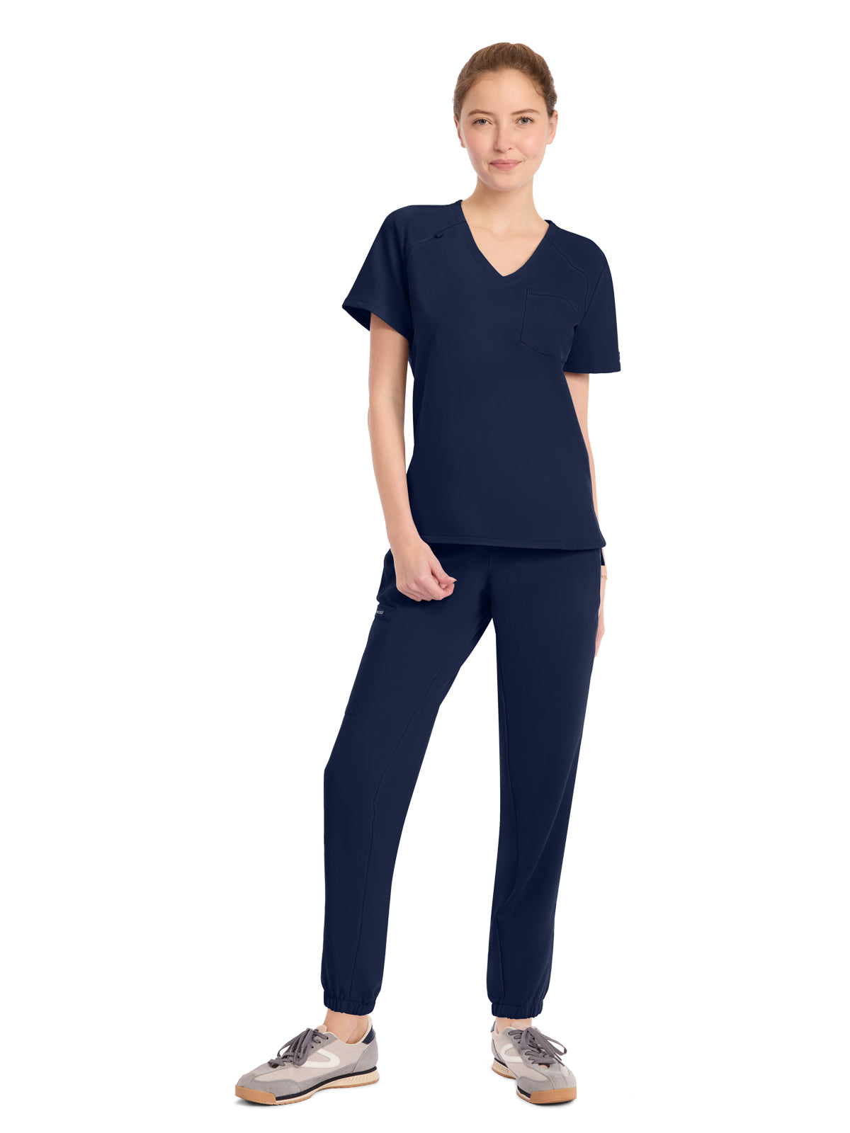Women's 1-Pocket Tuck-In V-Neck Top - CK954A - Navy