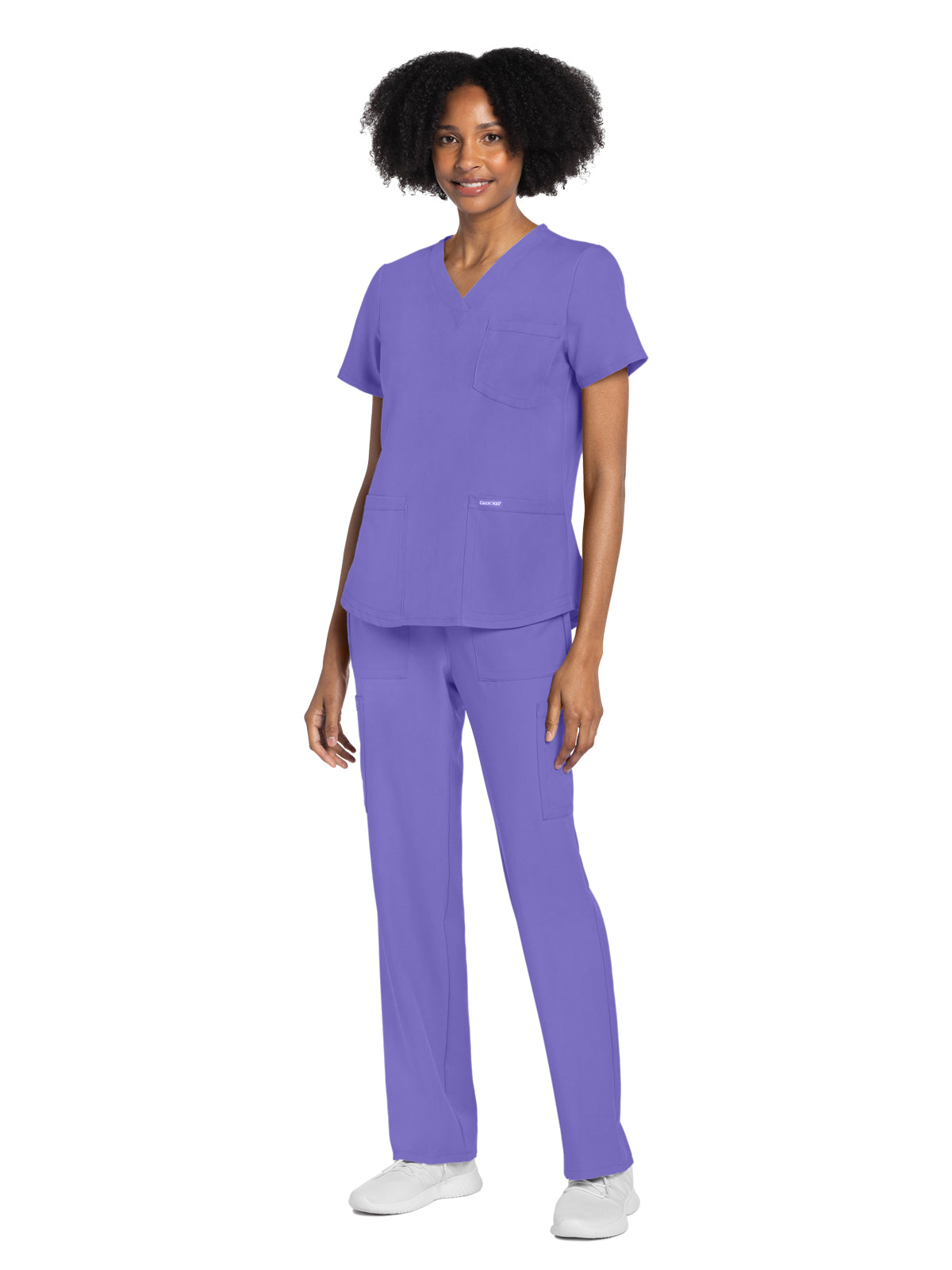 Women's 3-Pocket V-Neck Top - CK961A - Electric Lavender