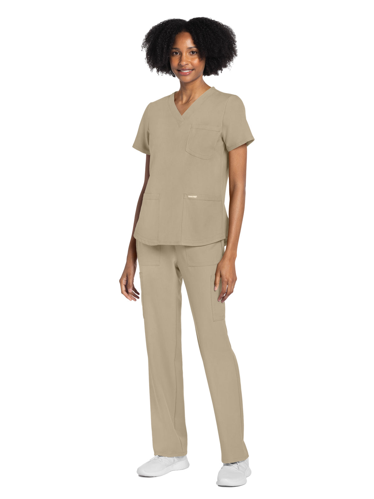 Women's 3-Pocket V-Neck Top - CK961A - Khaki