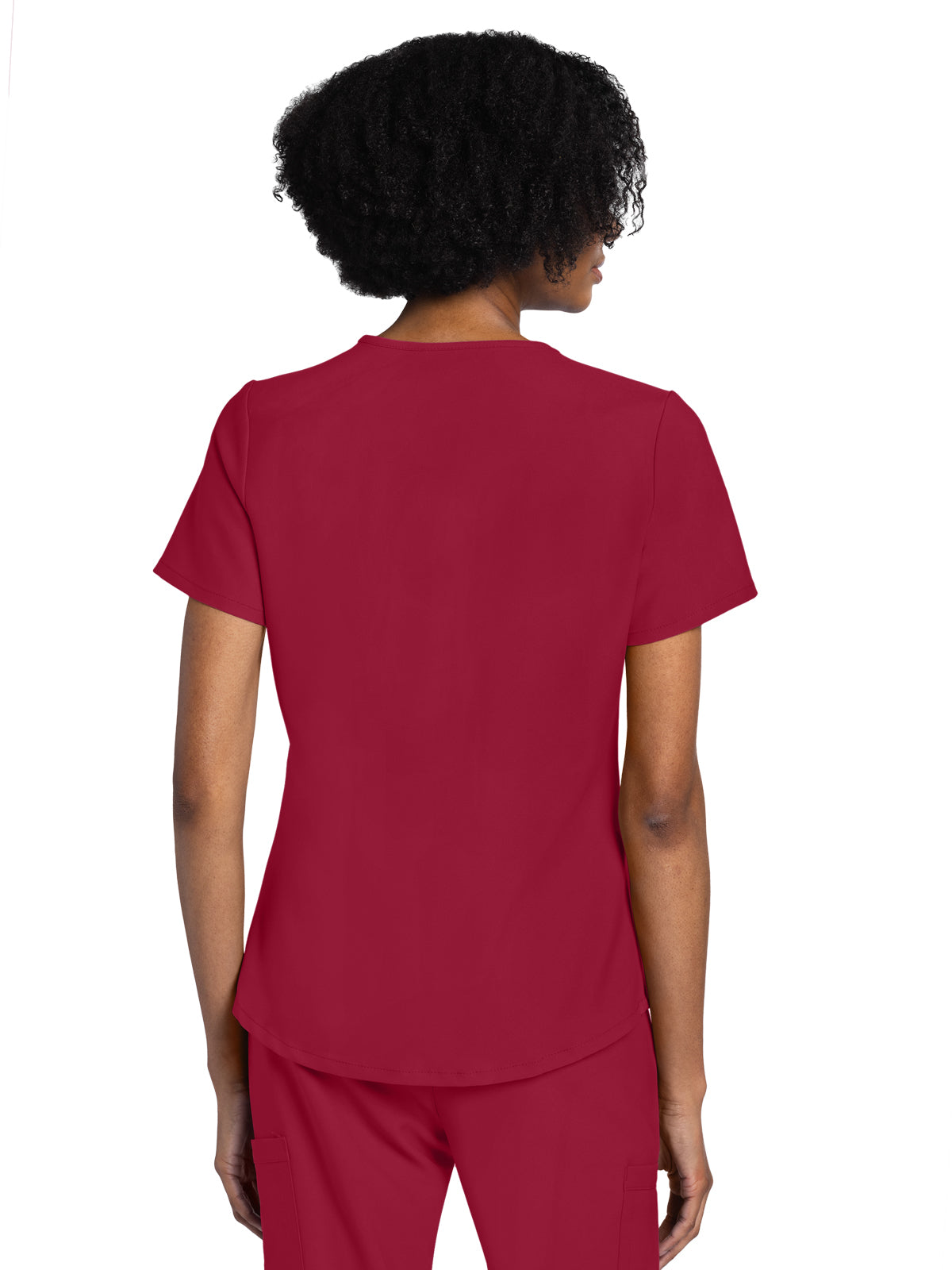 Women's 3-Pocket V-Neck Top - CK961A - Red