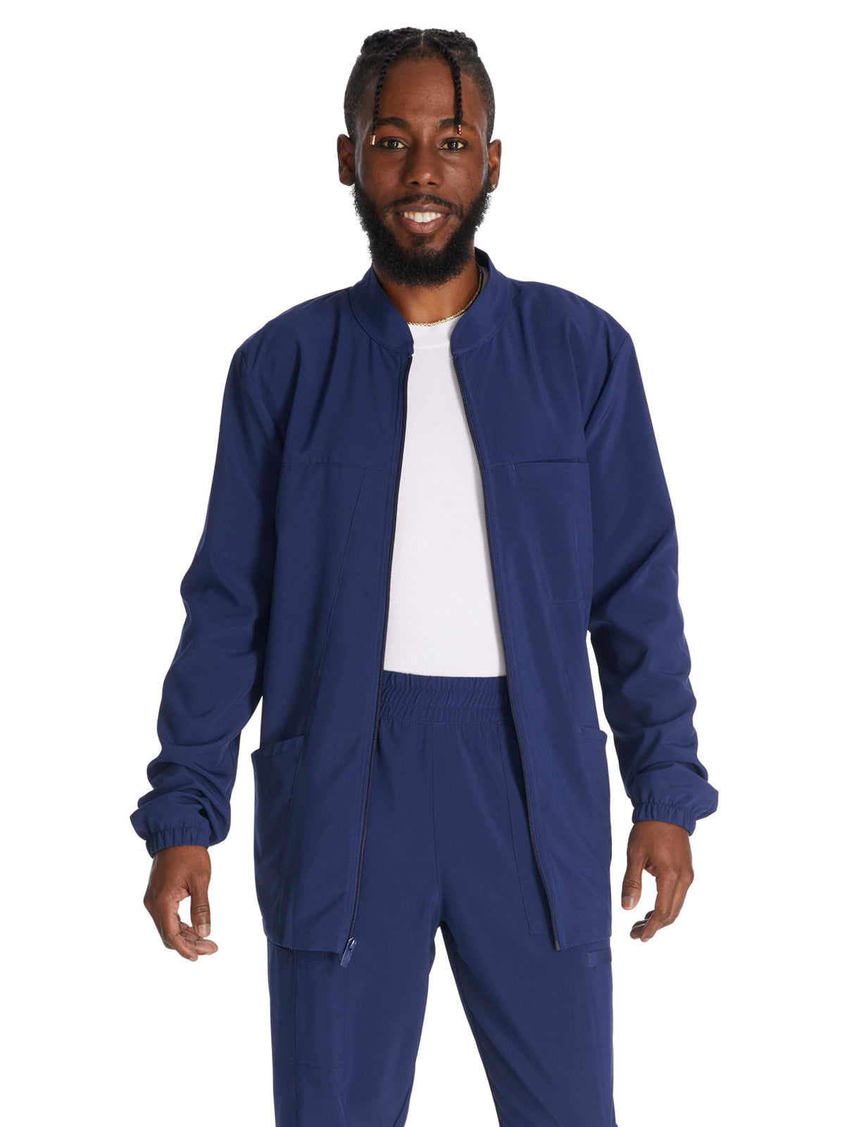 Men's 3-Pocket Zip Front Jacket - DK342 - Navy