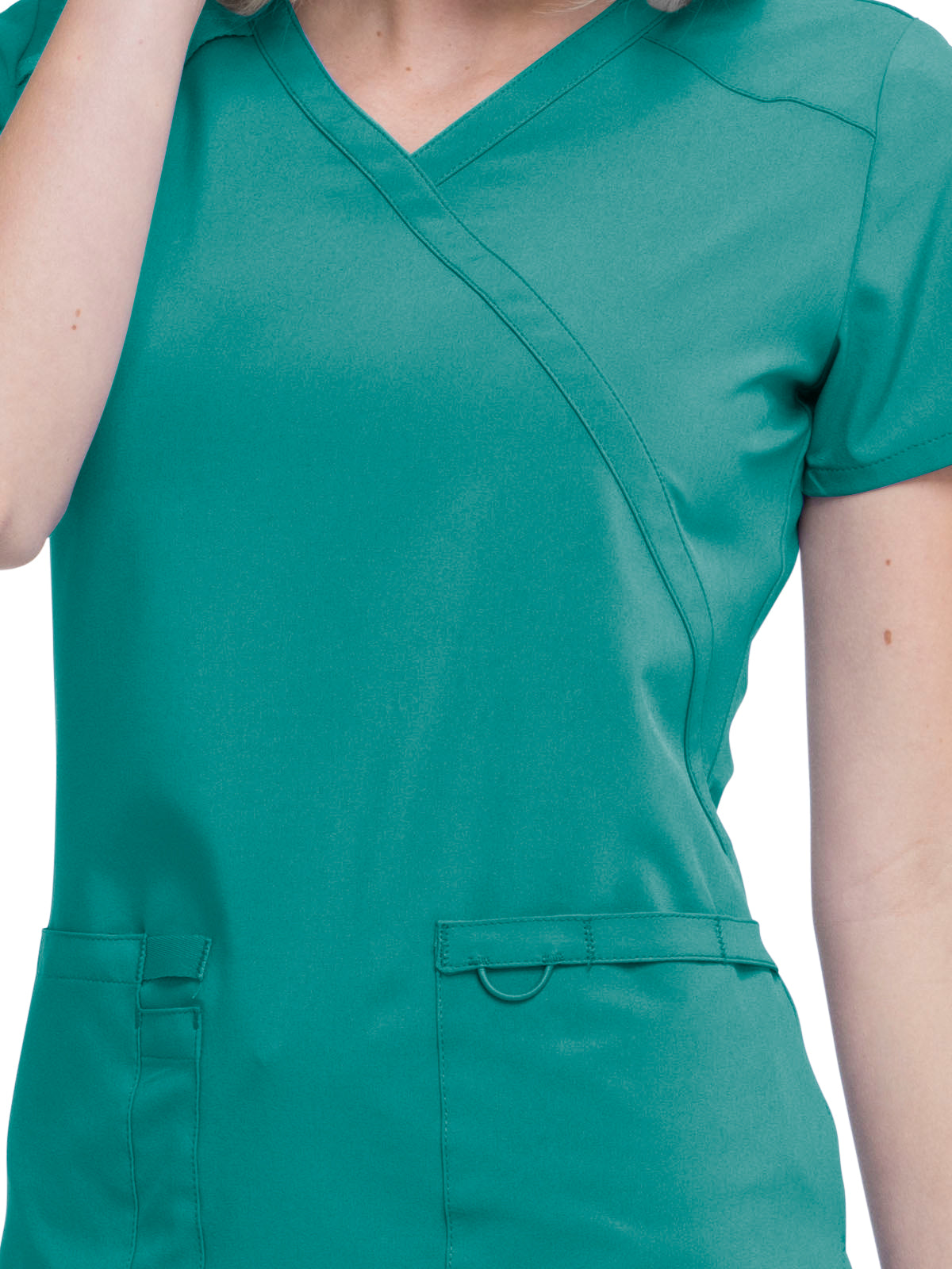 Women's 2-Pocket Contemporary Top - DK625 - Teal Blue