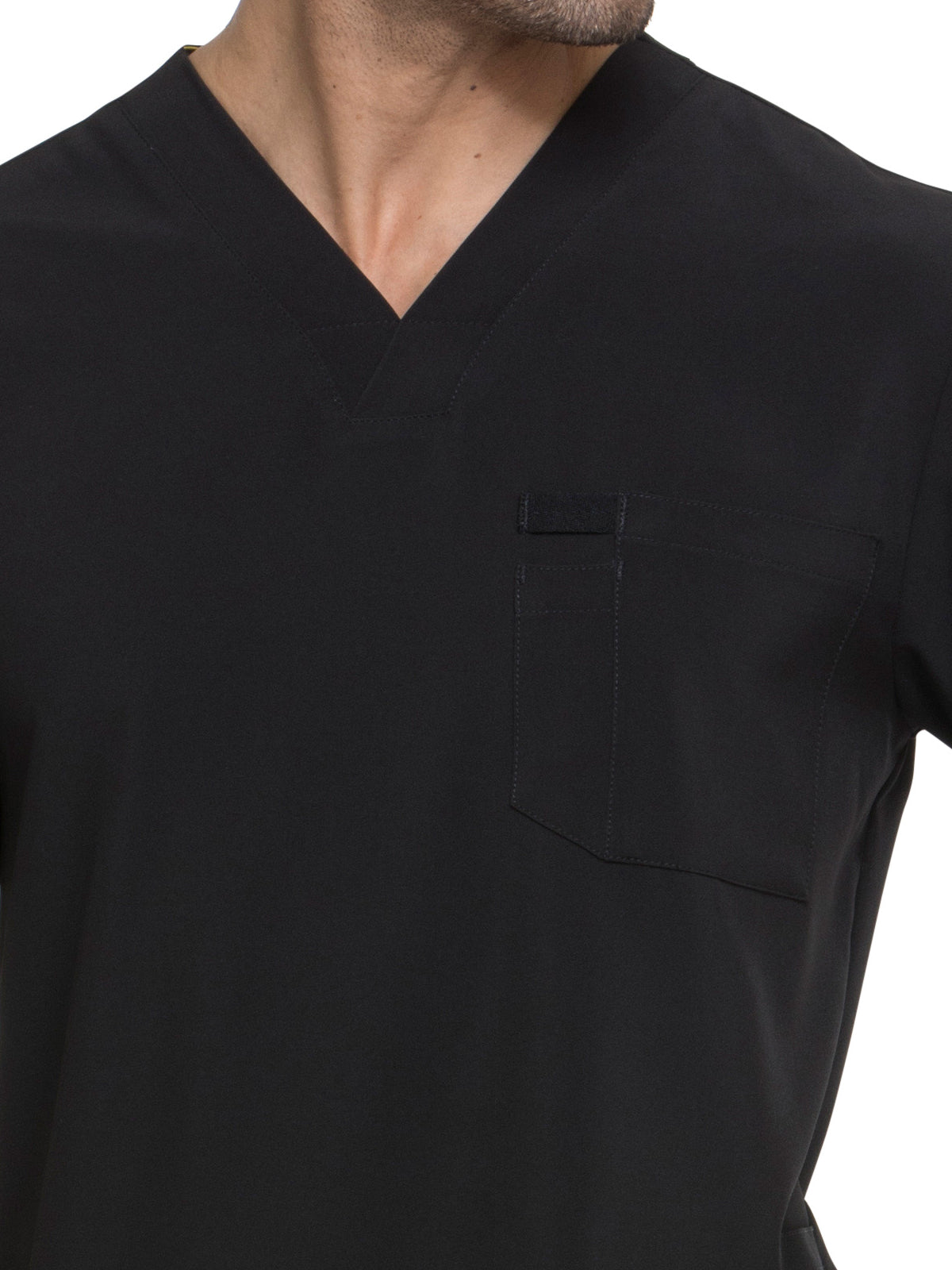 Men's Four-Pocket V-Neck Top - DK645 - Black