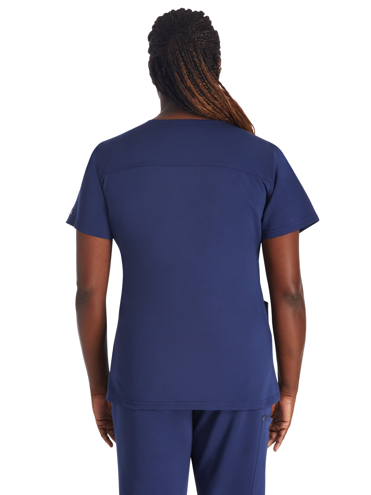 Women's 4-Pocket V-Neck Top - DK678 - Navy
