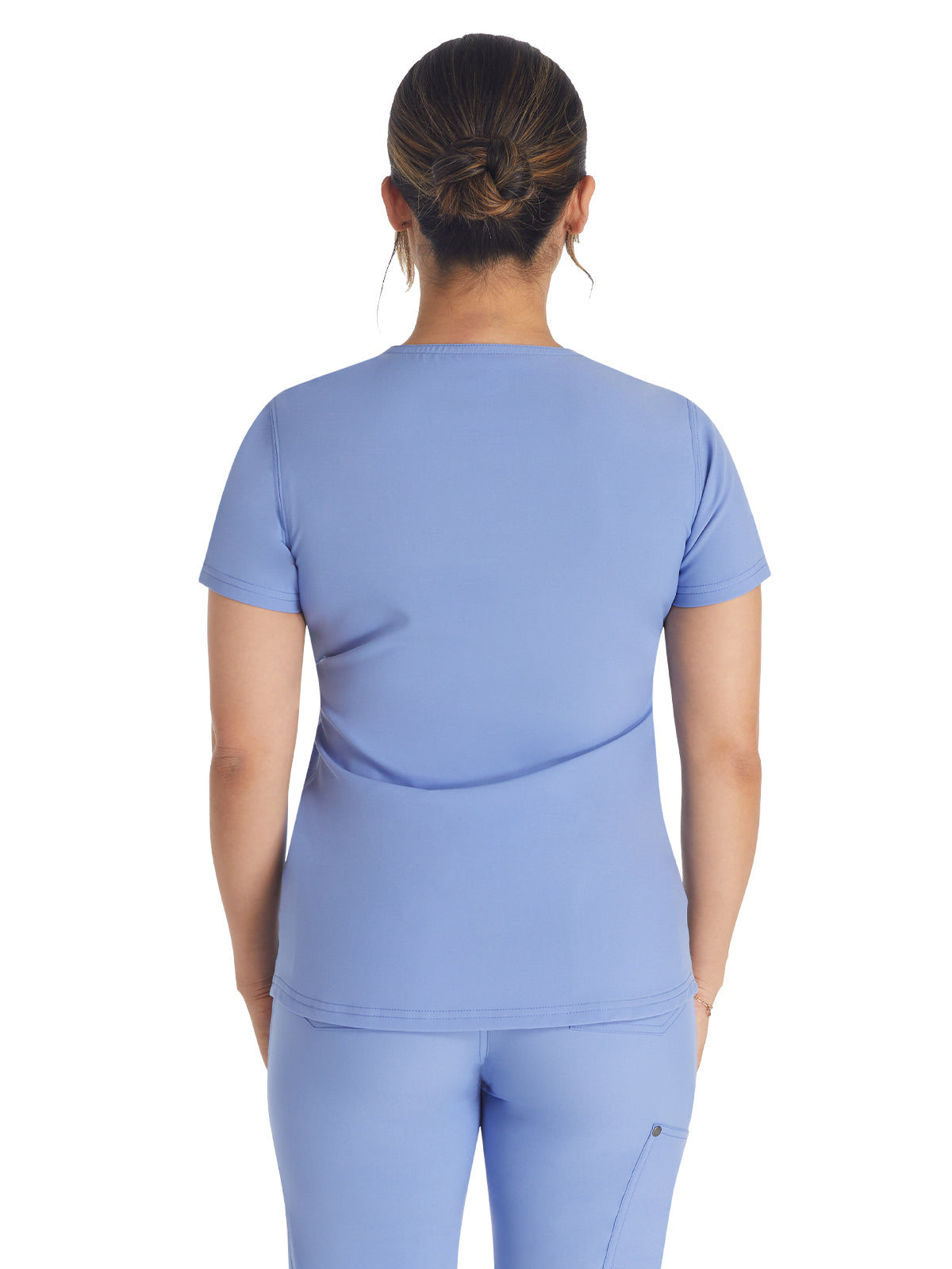 Women's 1-Pocket Henley Top - DK681 - Ciel