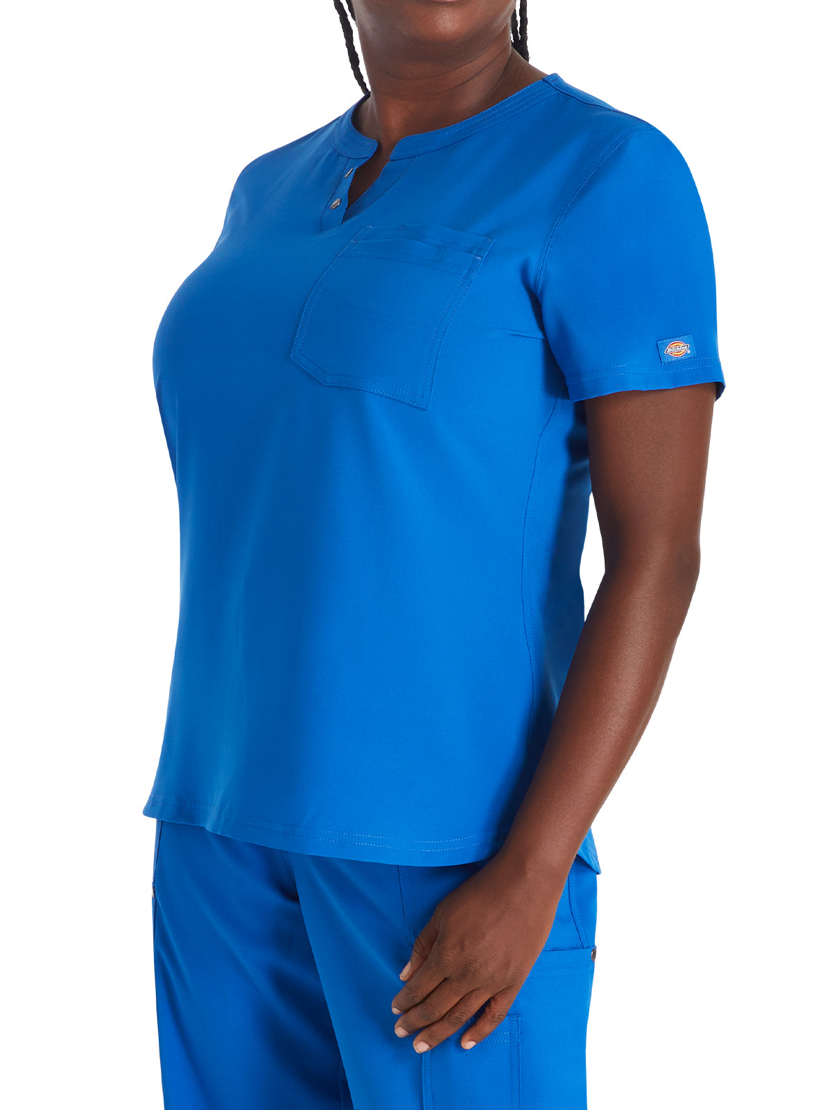 Women's 1-Pocket Henley Top - DK681 - Royal