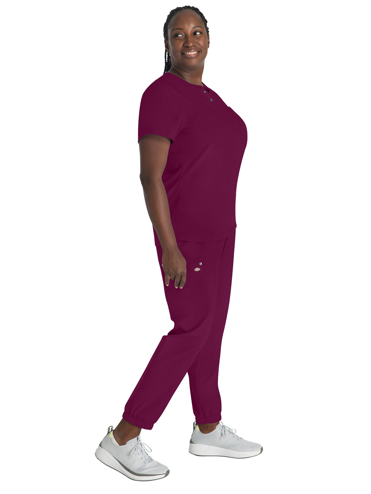 Women's 1-Pocket Henley Top - DK681 - Wine