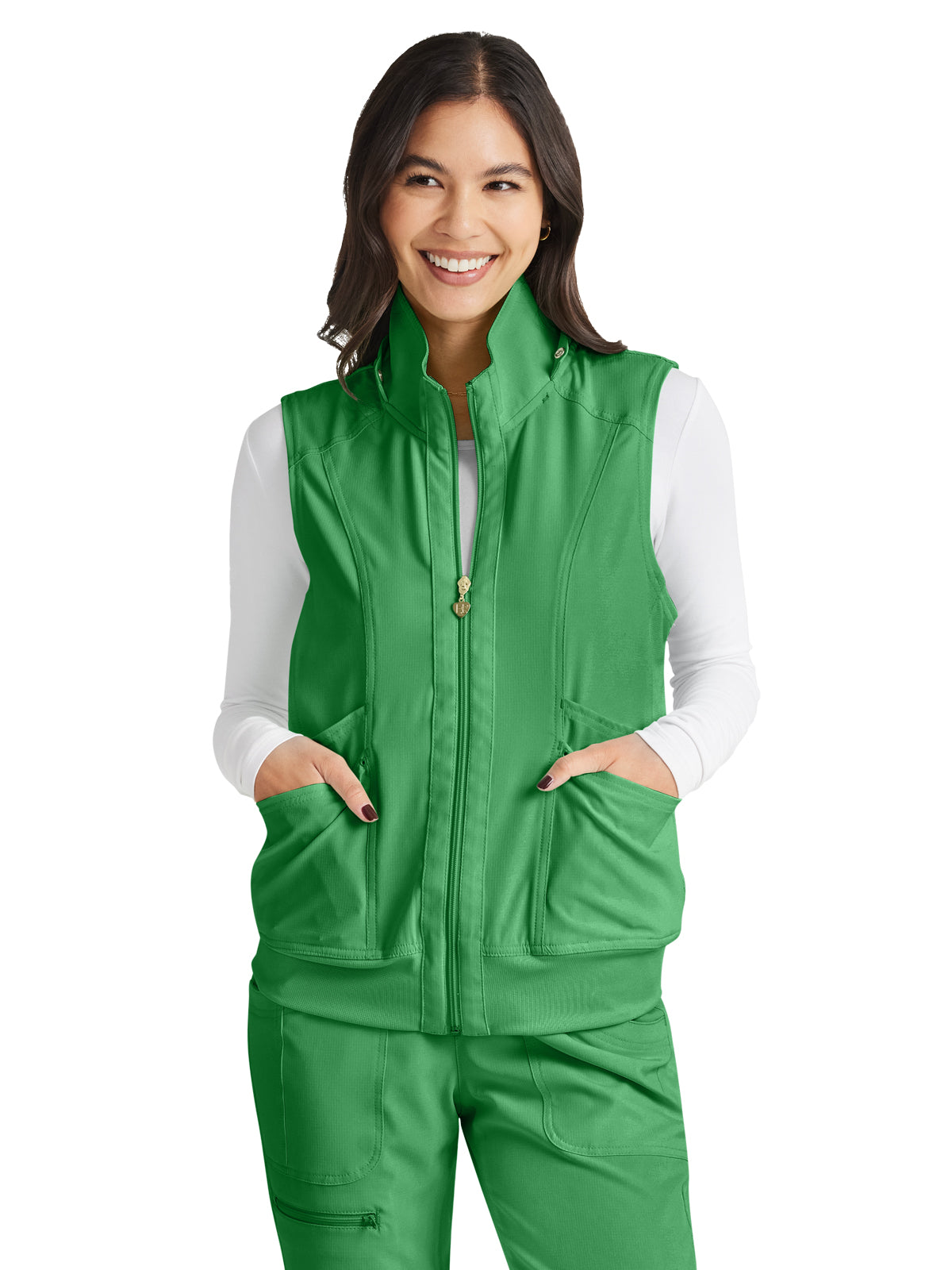 Women's Zip Front Vest - HS500 - Kelly Green